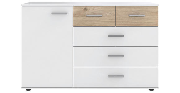 SIDEBOARD  in 130/83/41 cm  - Eichefarben/Alufarben, KONVENTIONELL, Holzwerkstoff/Kunststoff (130/83/41cm) - Carryhome