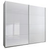 SCHWEBETÜRENSCHRANK in Weiss  - Weiss, Design, Glas/Holzwerkstoff (225/210/65cm) - Carryhome