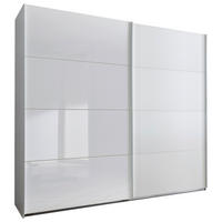 SCHWEBETÜRENSCHRANK in Weiss  - Weiss, Design, Glas/Holzwerkstoff (225/210/65cm) - Carryhome