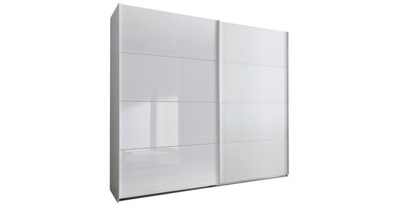 SCHWEBETÜRENSCHRANK in Weiß - Weiß, Design, Glas/Holzwerkstoff (225/210/65cm) - Carryhome