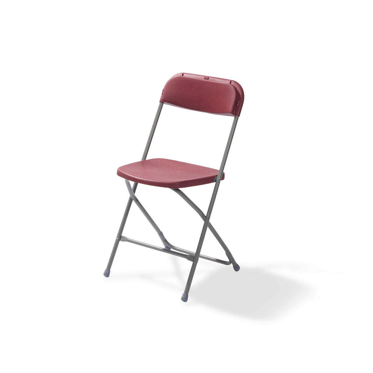KLAPPSESSEL-SET in Metall, Kunststoff Grau, Bordeaux  - Bordeaux/Grau, LIFESTYLE, Kunststoff/Metall (43/80/49cm)