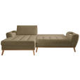 ECKSOFA in Webstoff Olivgrün  - Eichefarben/Olivgrün, Design, Holz/Textil (175/282cm) - Carryhome