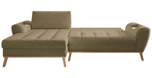 ECKSOFA in Webstoff Olivgrün  - Eichefarben/Olivgrün, Design, Holz/Textil (175/282cm) - Carryhome