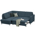 ECKSOFA in Chenille Blau  - Blau/Schwarz, MODERN, Holz/Textil (184/241cm) - Carryhome