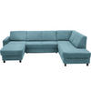 WOHNLANDSCHAFT in Webstoff Hellblau  - Schwarz/Hellblau, Design, Holz/Textil (165/296/198cm) - Xora