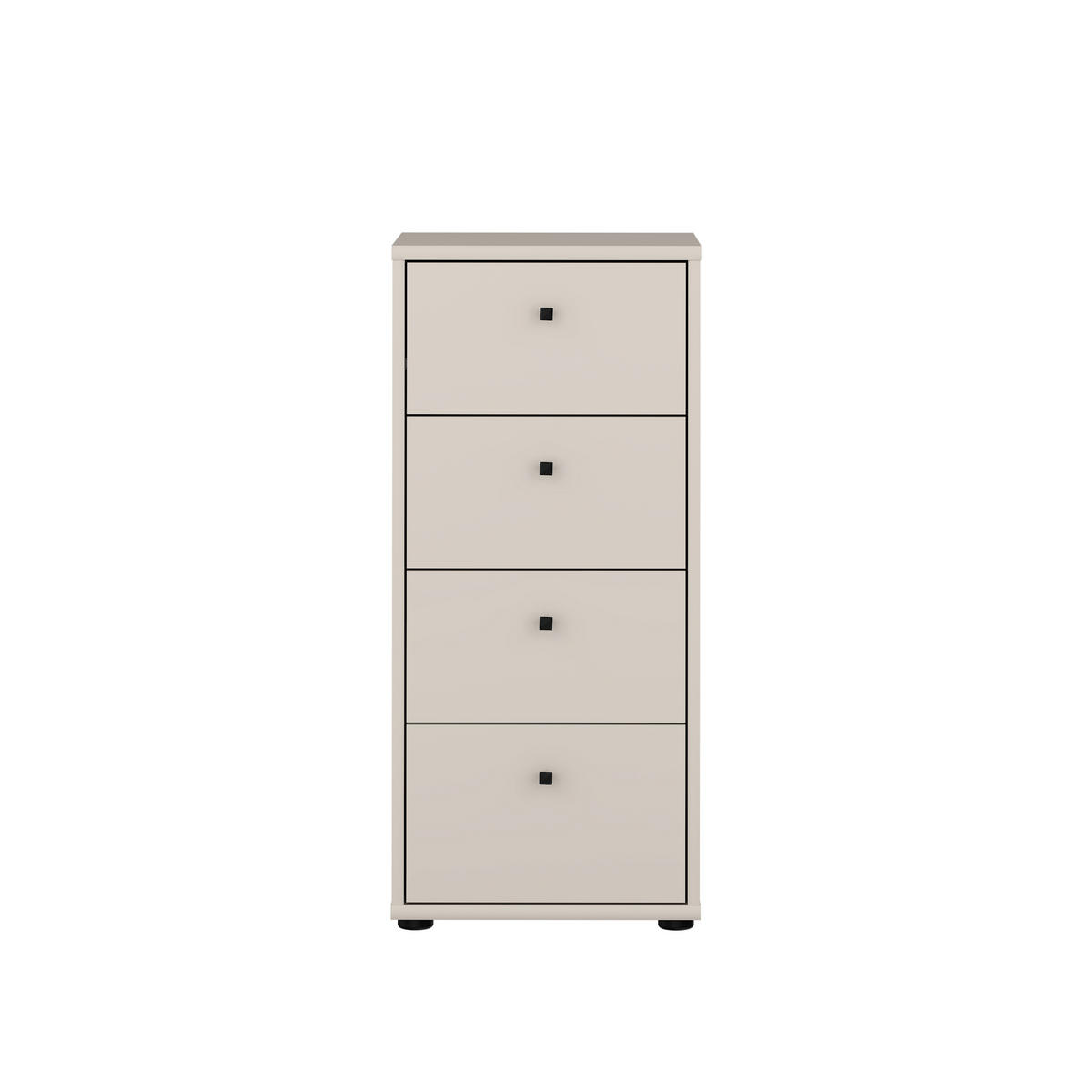 KOMMODE , 38,6/85,5/34,8 cm, 4 Schublade(n)  - Sandfarben/Schwarz, Design, Holzwerkstoff/Kunststoff (38,6/85,5/34,8cm)
