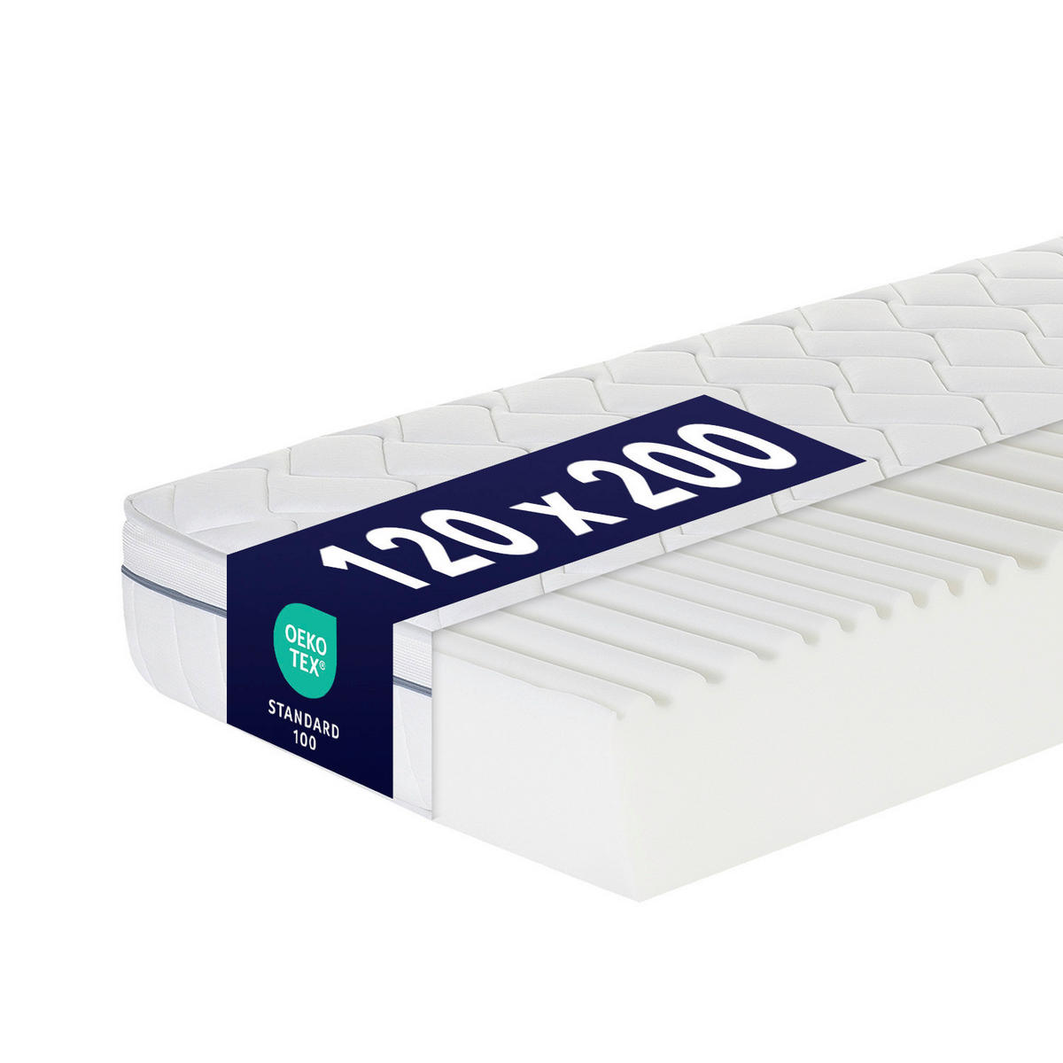 KALTSCHAUMMATRATZE 120/200 cm Höhe ca. 23 cm  - Weiß, Basics, Textil (120/200cm) - MID.YOU