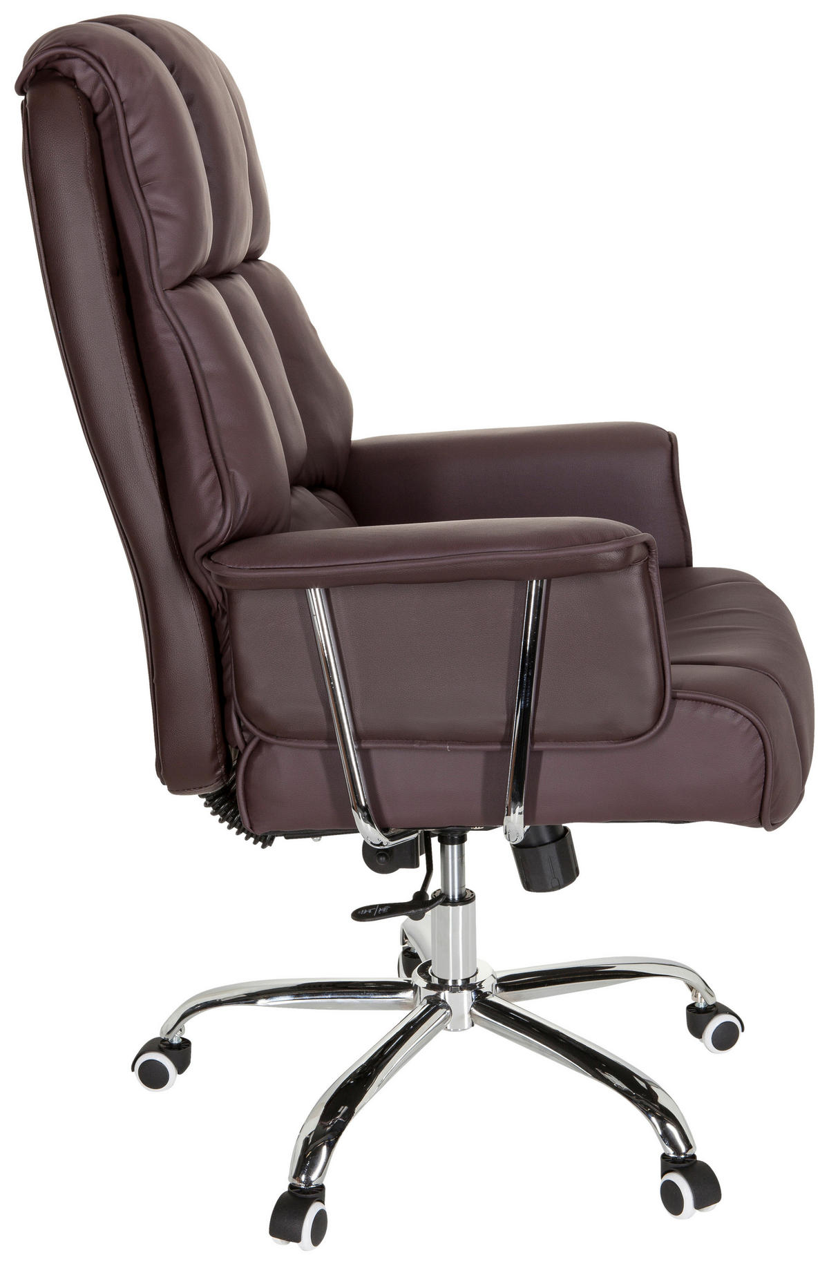 PISARNIŠKI STOL tekstil rjava  - barve kroma/rjava, Moderno, kovina/umetna masa (75/130/64cm) - MID.YOU