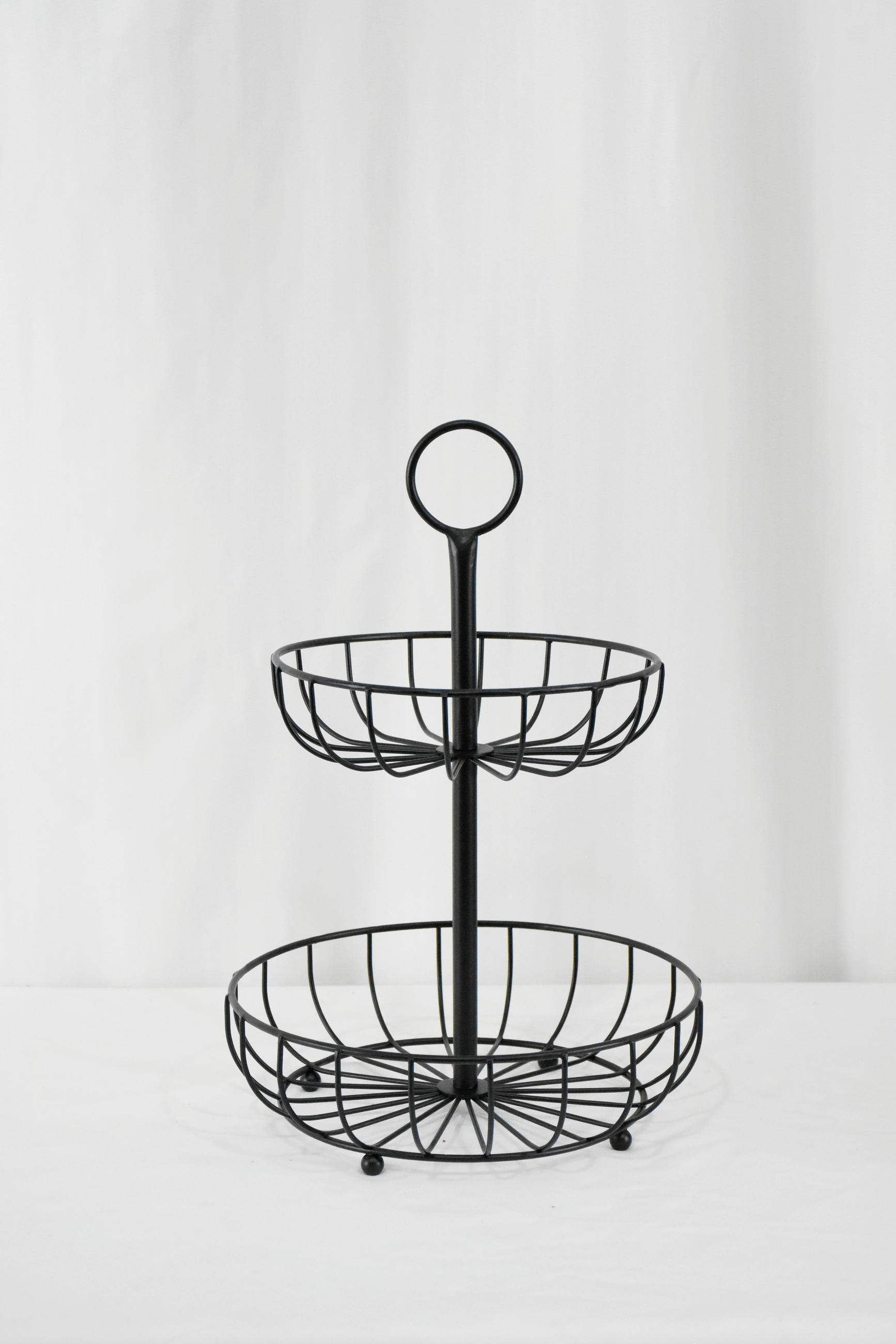 ETAGERE 2-stöckig - Schwarz, Basics, Metall (25/37,5cm)