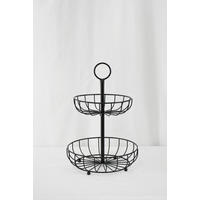 ETAGERE 2-stöckig - Schwarz, Basics, Metall (25/37,5cm)