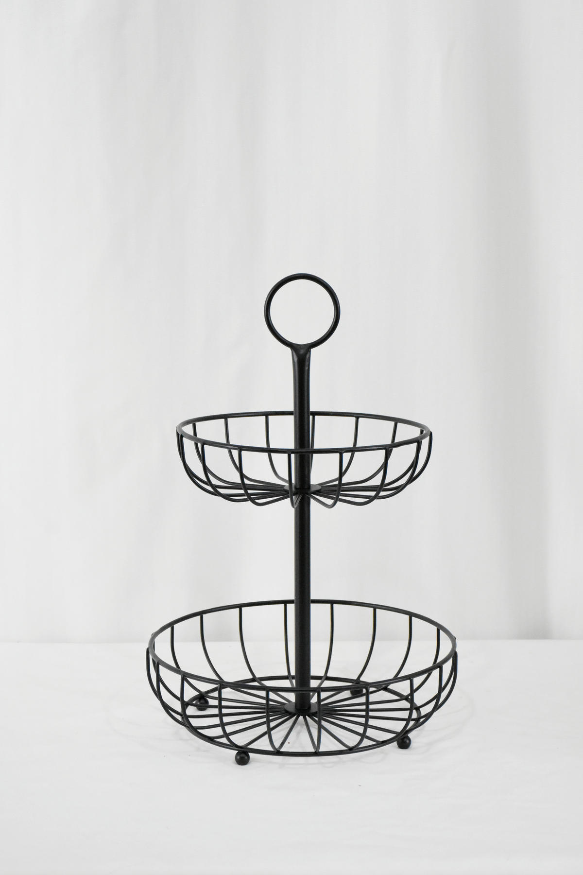ETAGERE 2-stöckig - Schwarz, Basics, Metall (25/37,5cm)