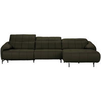 ECKSOFA in Echtleder Olivgrün  313/165 cm  - Beige/Schwarz, Design, Leder/Metall (313/165cm) - Belluti