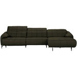 ECKSOFA in Echtleder Olivgrün  313/165 cm  - Beige/Schwarz, Design, Leder/Metall (313/165cm) - Emilio Belluti