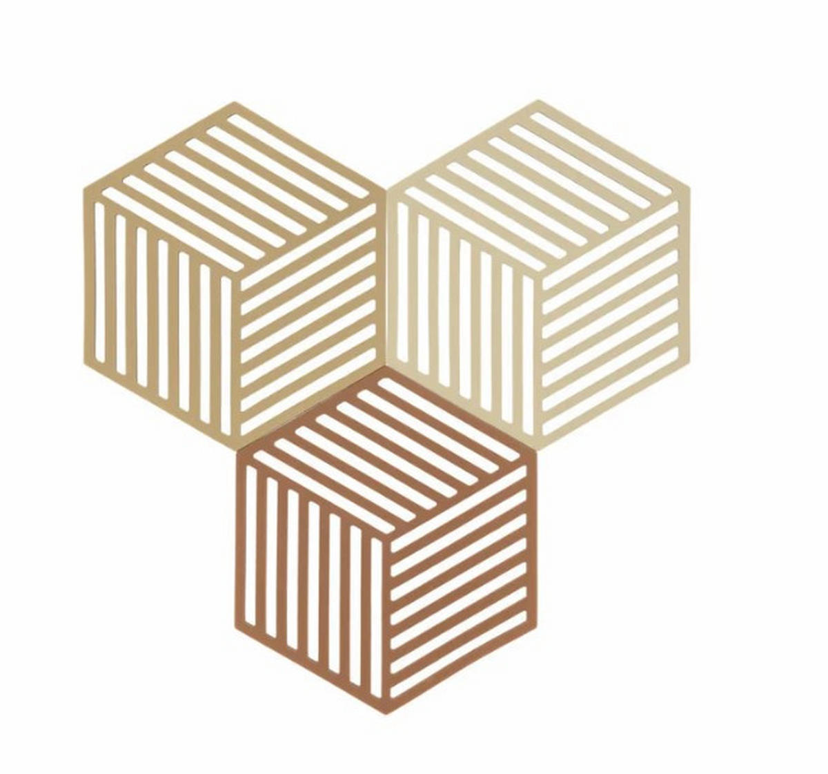 GRYTUNDERLÄGG 3 delar 16 cm - beige/multicolor, Basics, plast (16cm) - Zone Denmark