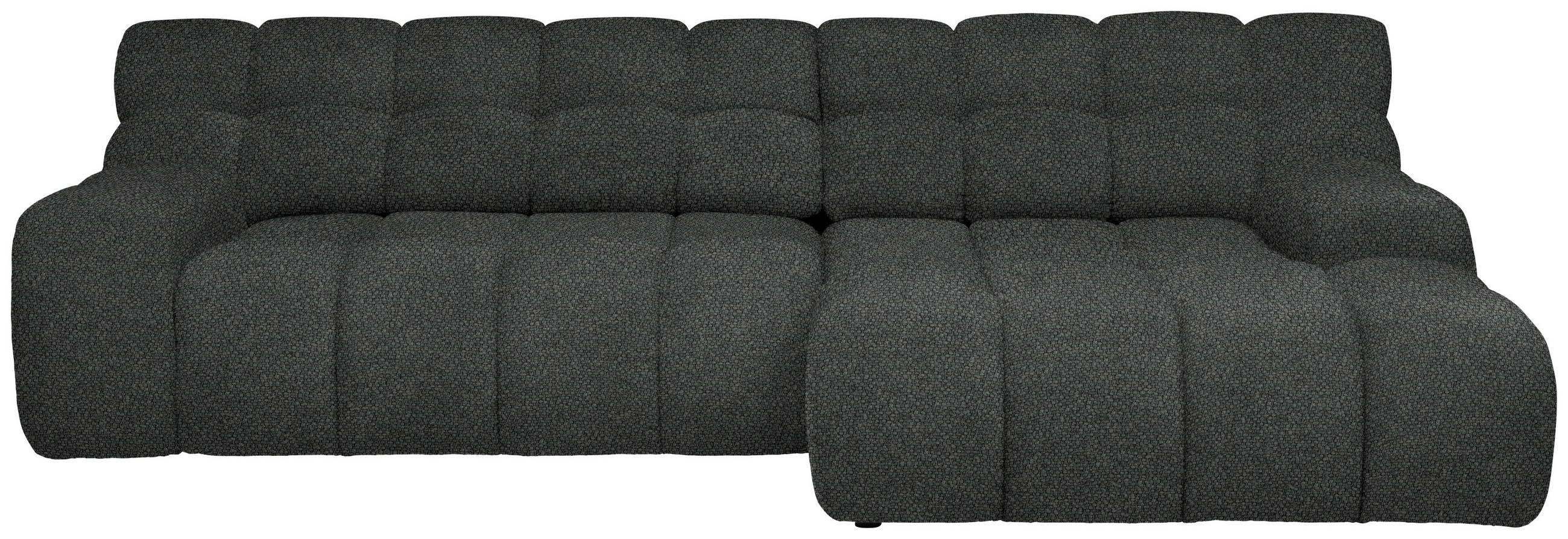 ECKSOFA in Webstoff Anthrazit  - Anthrazit/Schwarz, Modern, Kunststoff/Textil (297/180cm) - Welnova