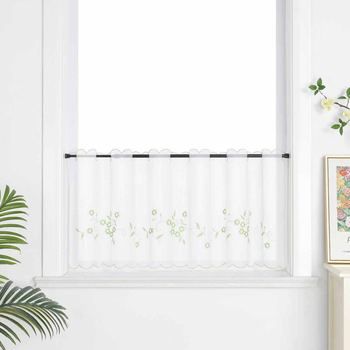 SCHEIBENGARDINE   120/60 cm   - Weiß Hochglanz, Basics, Textil (120/60cm)