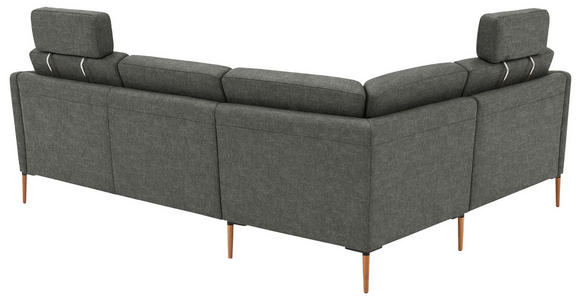 ECKSOFA  in Flachgewebe Grau  189/236 cm  - Eichefarben/Grau, Design, Holz/Textil (189/236cm) - Valnatura