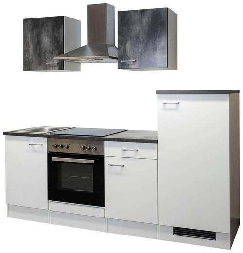 KUCHYŇSKÁ LINKA LUCCA 220 - bílá/barvy hliníku, Moderní, kompozitní dřevo/plast (220cm) - FlexWell