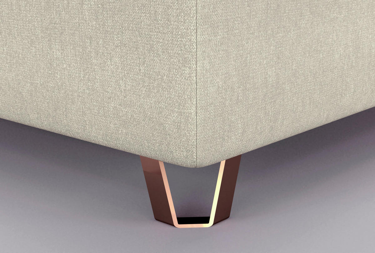 BOXSPRINGBETT 200/200 cm  in Creme  - Creme/Kupferfarben, Konventionell, Textil/Metall (200/200cm) - Ambiente