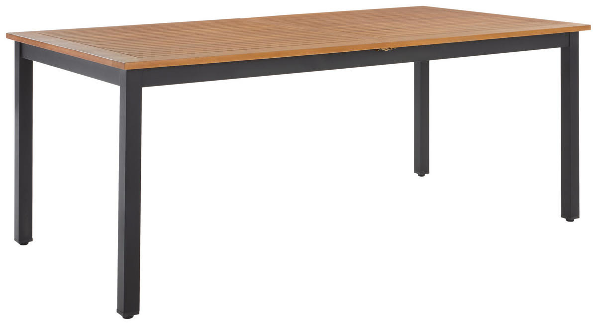 GARTENTISCH 180-240/100/75 cm  - Schwarz/Teakfarben, MODERN, Holz/Metall (180-240/100/75cm) - Ambia Garden