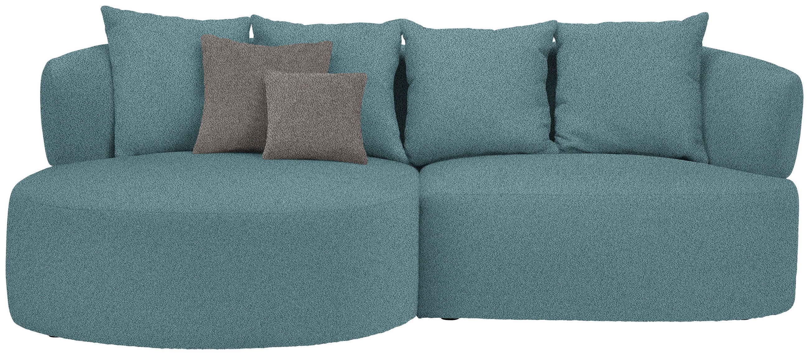 ECKSOFA in Plüsch Petrol  166/235 cm  - Petrol/Schwarz, MODERN, Kunststoff/Textil (166/235cm) - Hom`in