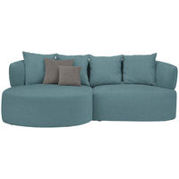 ECKSOFA in Plüsch Petrol  166/235 cm  - Petrol/Schwarz, MODERN, Kunststoff/Textil (166/235cm) - Hom`in