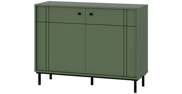 KOMMODE in 81,8/106/37 cm - Schwarz/Grün, MODERN, Holzwerkstoff/Kunststoff (81,8/106/37cm) - Carryhome