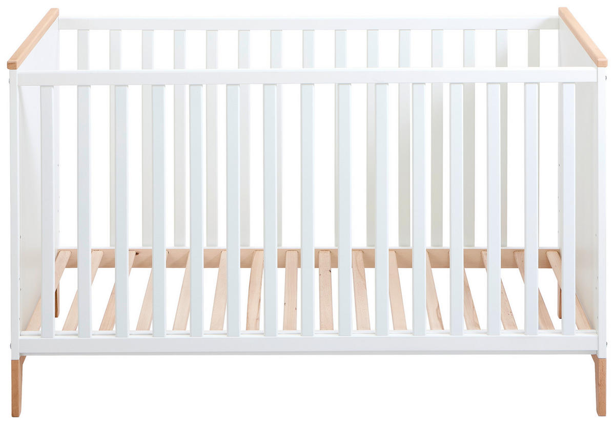 GITTERBETT 145/75/84 cm  - Naturfarben/Weiß, KONVENTIONELL, Holz (145/75/84cm) - Jimmylee