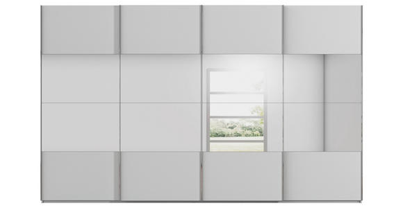 SCHWEBETÜRENSCHRANK  in Seidengrau  - Chromfarben/Seidengrau, Design, Glas/Holzwerkstoff (361/223/68cm) - Novel