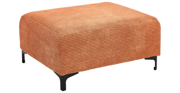 HOCKER Cord Rostfarben - Rostfarben/Schwarz, KONVENTIONELL, Textil/Metall (99/46/77cm) - Carryhome