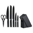 MESSERBLOCK 7-teilig  - Schwarz, Basics, Holz/Kunststoff - Homeware Profession.