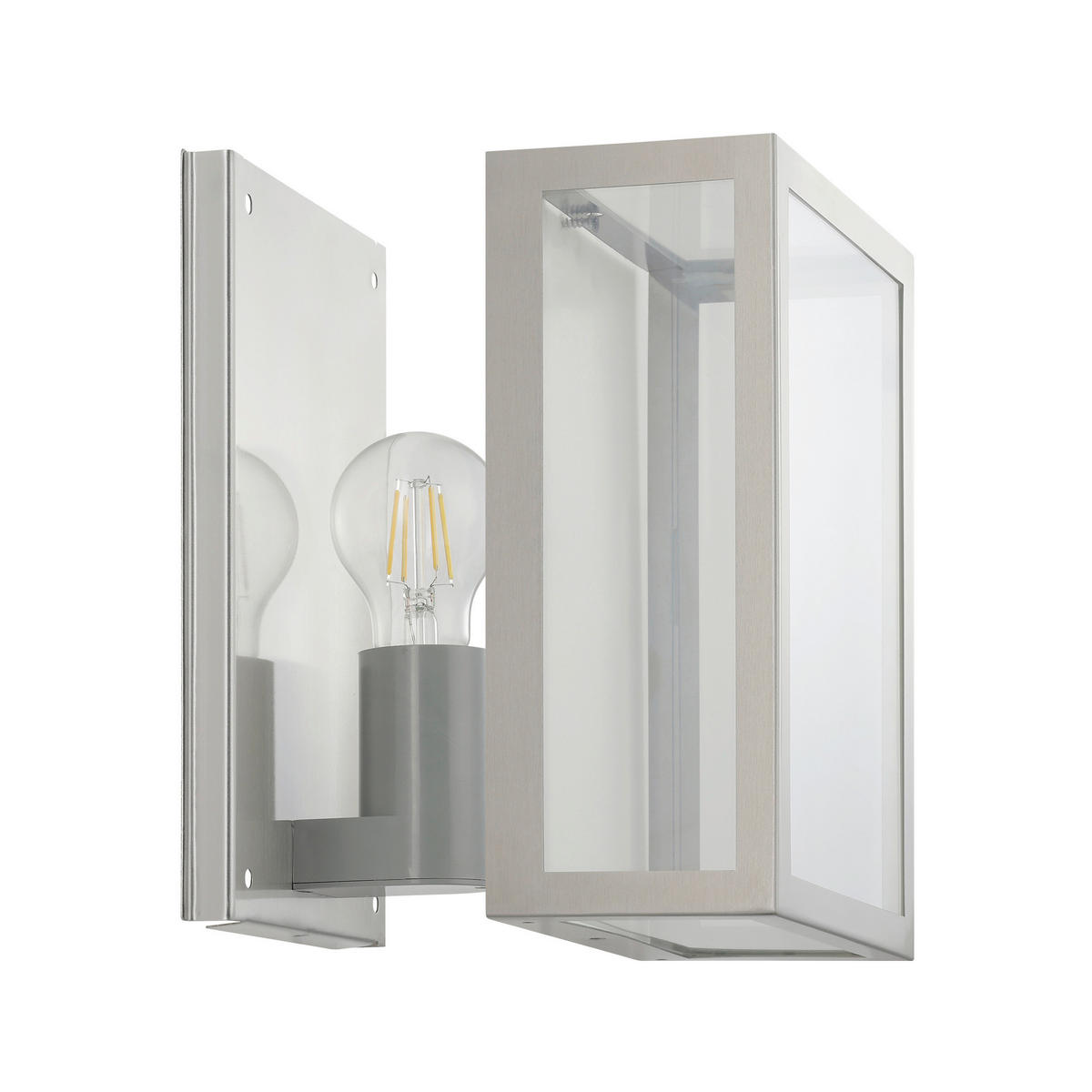 VONKAJŠIE NÁSTENNÉ SVIETIDLO,  26/17/10 cm - číra/farba ušľachtilej ocele, Konventionell, kov/sklo (26/17/10cm) - Eglo