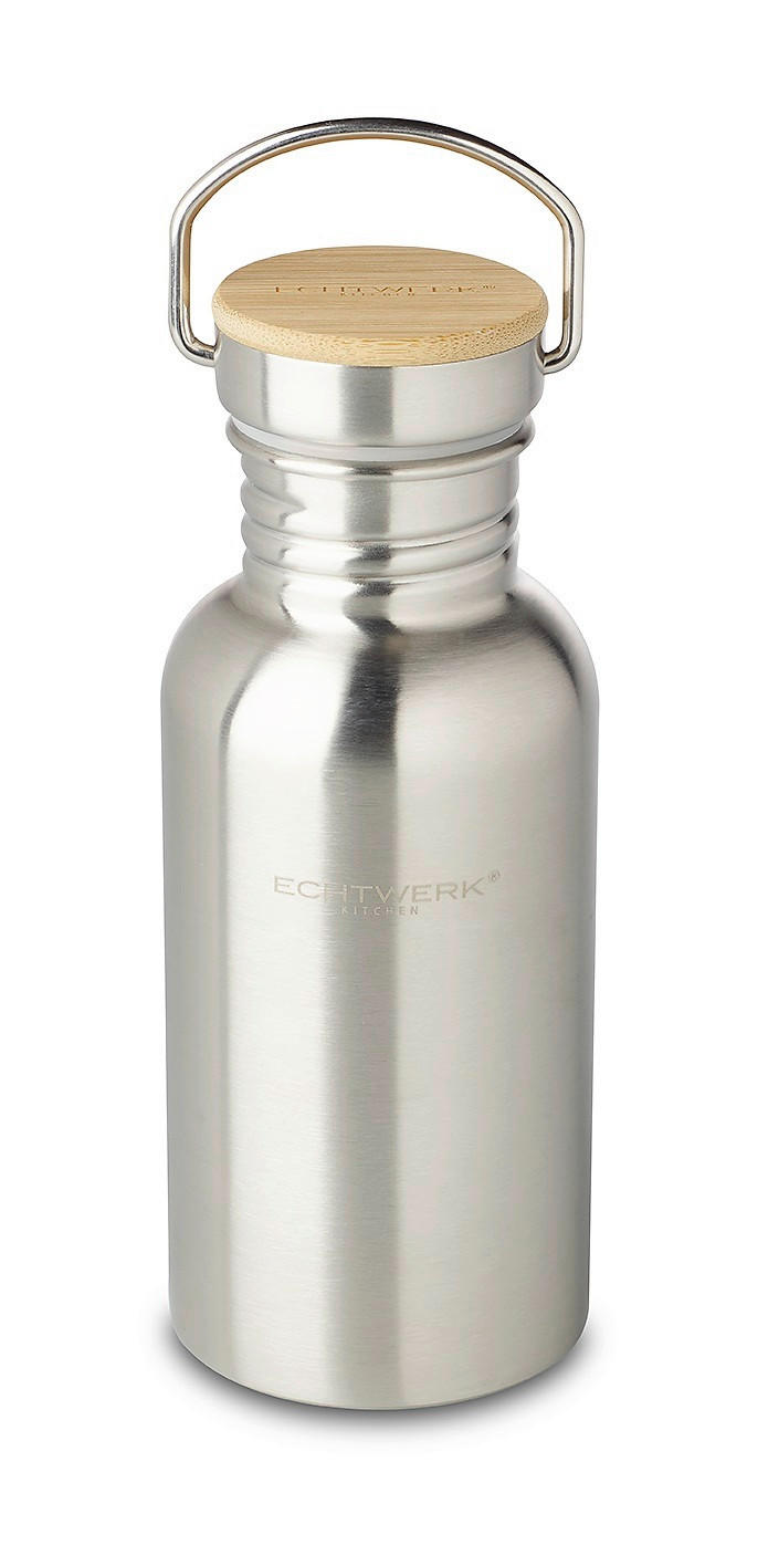 ISOLIERFLASCHE 0,5 L  - Silberfarben, Basics, Metall (7/18cm) - Echtwerk