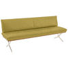 SITZBANK in Holz, Metall, Leder Edelstahlfarben, Hellgrün  - Edelstahlfarben/Hellgrün, Design, Leder/Holz (214/88/66cm) - Koinor