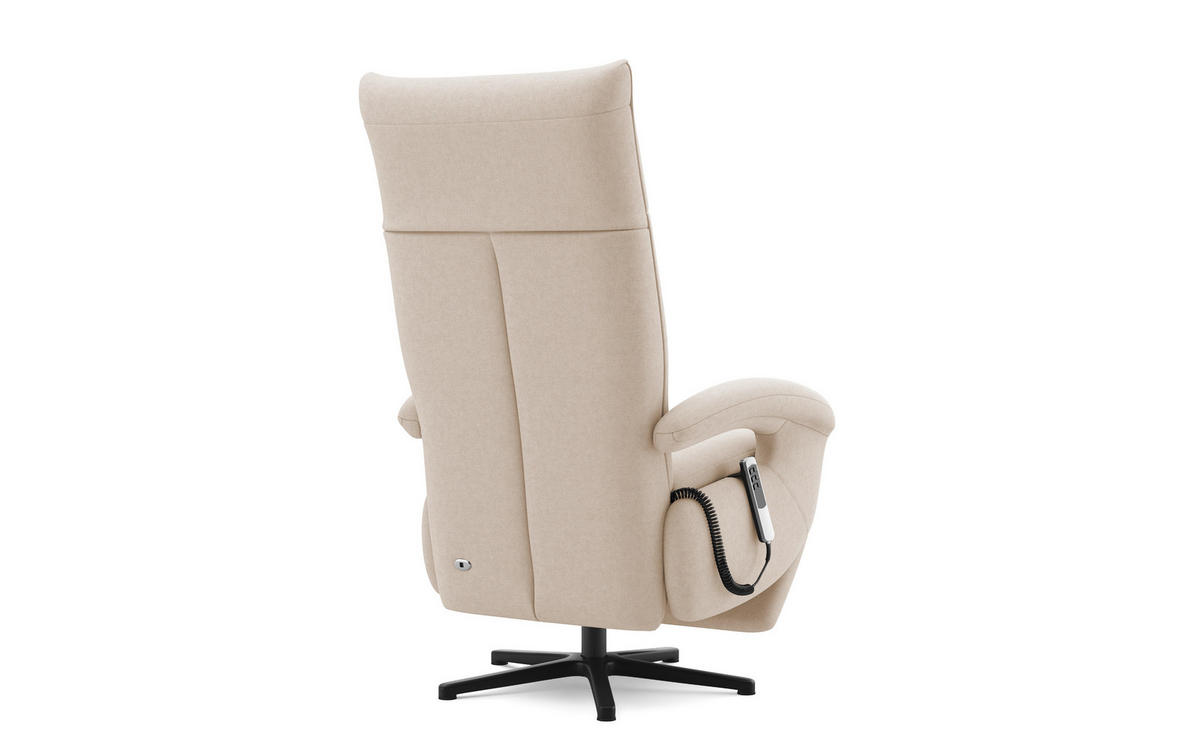 SESSEL in Flachgewebe Creme  - Creme/Schwarz, Konventionell, Textil/Metall (74/112/82cm) - Sit & More