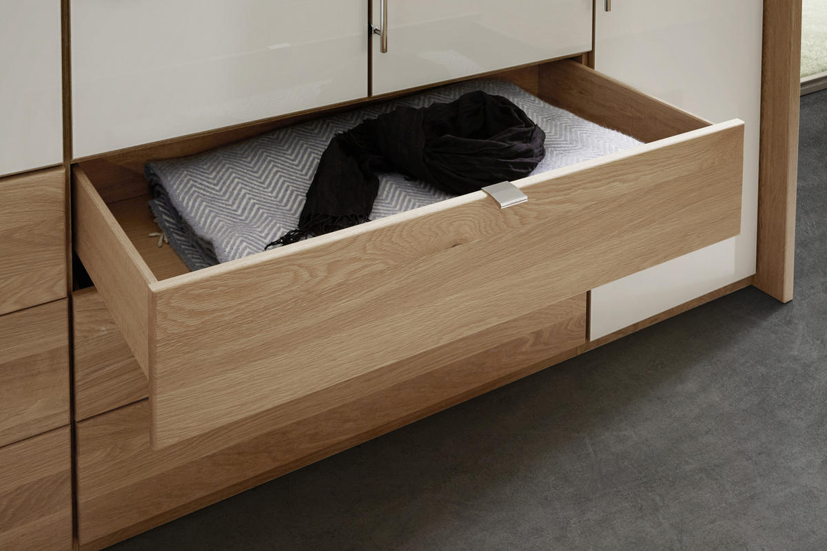 SCHLAFZIMMER Eichefarben, Champagner  - Champagner/Eichefarben, Design, Glas/Holz (180/200cm) - Dieter Knoll