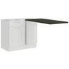 ECKUNTERSCHRANK 115/90/60 cm  in Weiß  - Chromfarben/Anthrazit, Design, Holzwerkstoff/Metall (115/90/60cm) - MID.YOU