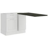 ECKUNTERSCHRANK 115/90/60 cm  in Weiß  - Chromfarben/Anthrazit, Design, Holzwerkstoff/Metall (115/90/60cm) - MID.YOU