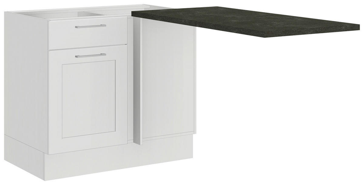 ECKUNTERSCHRANK 115/90/60 cm  in Weiß  - Chromfarben/Anthrazit, Design, Holzwerkstoff/Metall (115/90/60cm) - MID.YOU