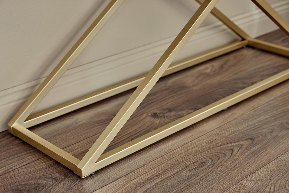 KONSOLENTISCH in Metall, Glas 100/30/74 cm   - Goldfarben/Schwarz, Modern, Glas/Metall (100/30/74cm) - Livetastic