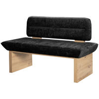 SITZBANK 160/87/67 cm Webstoff Schwarz  - Eichefarben/Schwarz, KONVENTIONELL, Textil (160/87/67cm) - James Wood