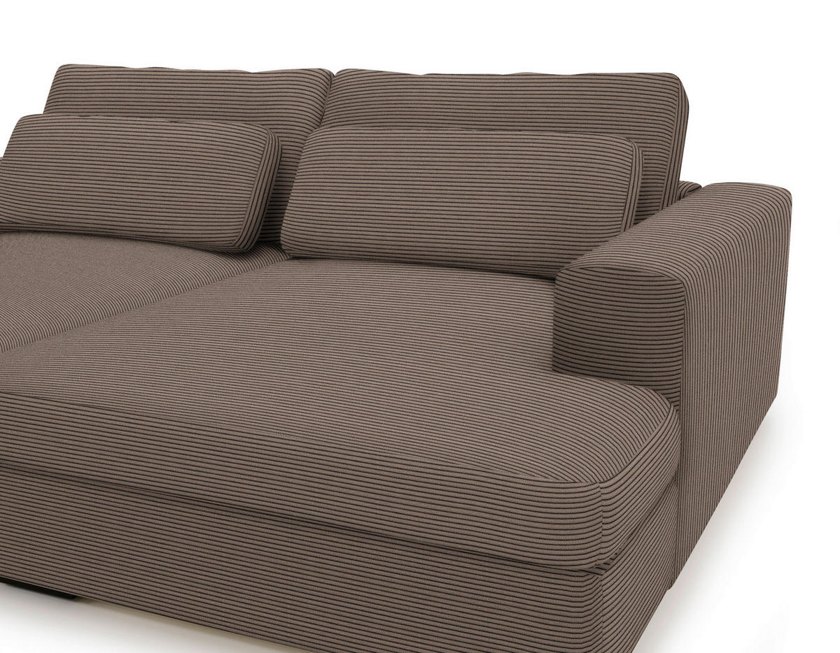 BIGSOFA in Cord Braun  - Schwarz/Braun, Design, Textil (223/80/158cm) - Lomoco