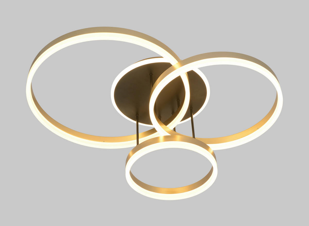 LED-DECKENLEUCHTE 77/62,50/21 cm   - Goldfarben/Schwarz, Design, Kunststoff/Metall (77/62,50/21cm)