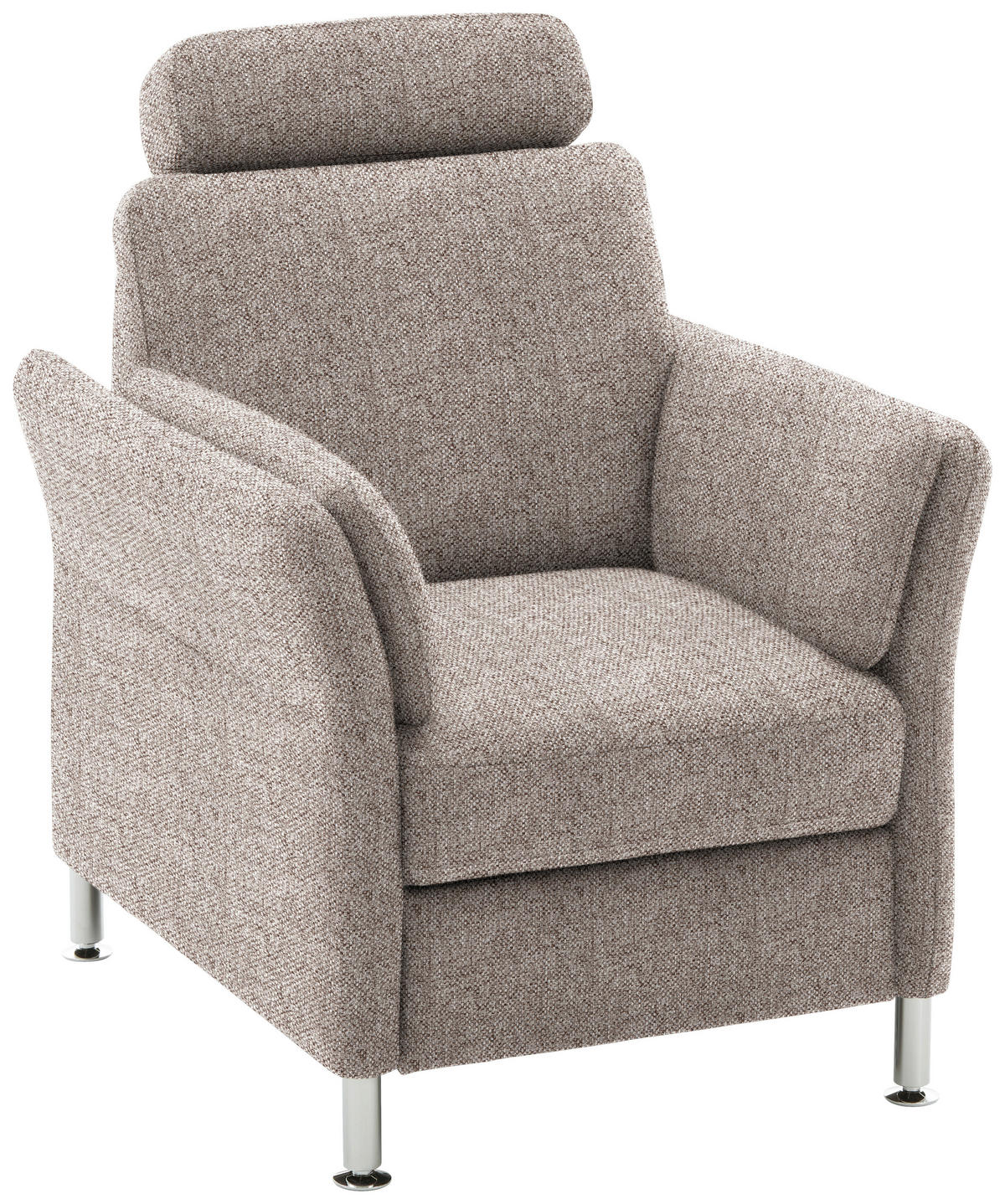 SESSEL in Flachgewebe Hellbraun  - Chromfarben/Hellbraun, Konventionell, Textil/Metall (86/87/93cm) - Beldomo System