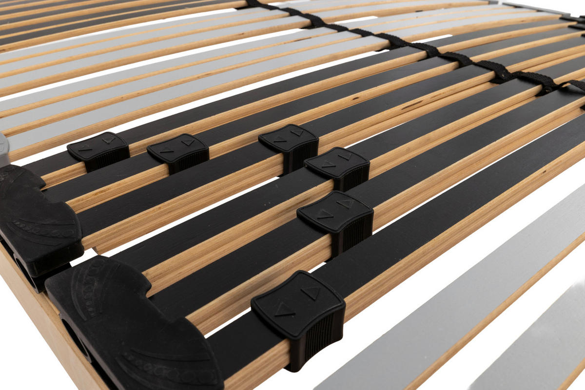 LATTENROST 80/200 cm Mittelzone verstellbar, Birke  - Anthrazit/Silberfarben, Basics, Holz (80/200cm) - MID.YOU