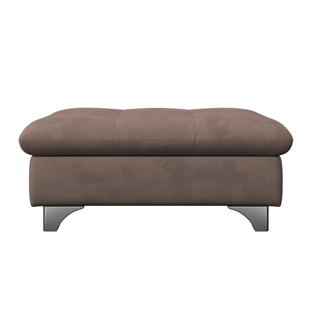 HOCKER Chenille Dunkelbraun  - Chromfarben/Dunkelbraun, KONVENTIONELL, Textil/Metall (108/46/108cm) - Livetastic