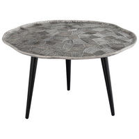 KONFERENČNÝ STOLÍK, čierna, niklová, kov, 75/75/44 cm - čierna/niklová, Lifestyle, kov (75/75/44cm) - Ambia Home