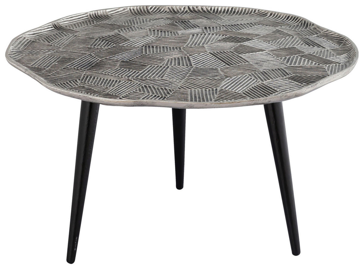 KONFERENČNÝ STOLÍK, čierna, niklová, kov, 75/75/44 cm - čierna/niklová, Lifestyle, kov (75/75/44cm) - Ambia Home