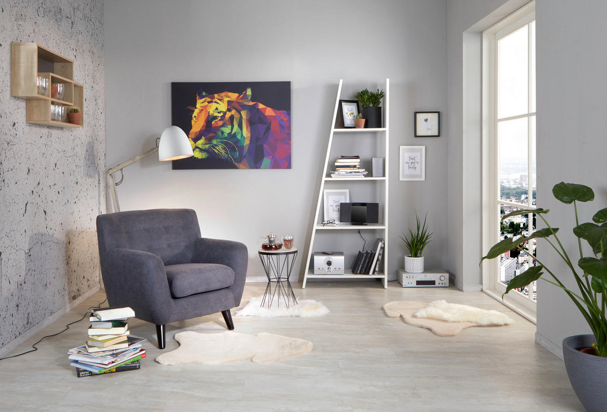 BOXSPRINGSESSEL in Mikrofaser Dunkelgrau  - Dunkelgrau/Schwarz, Modern, Holz/Textil (87/82/85cm) - Luca Bessoni