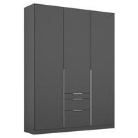 DREHTÜRENSCHRANK in Grau  - Alufarben/Grau, Modern, Holzwerkstoff/Metall (136/229/54cm) - Rauch Möbel